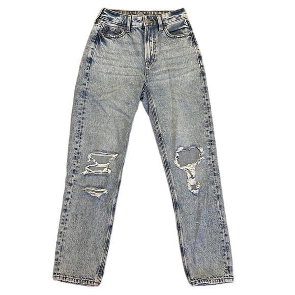 American Eagle Mom Straight Jeans Size 00 - Picture 3 of 9